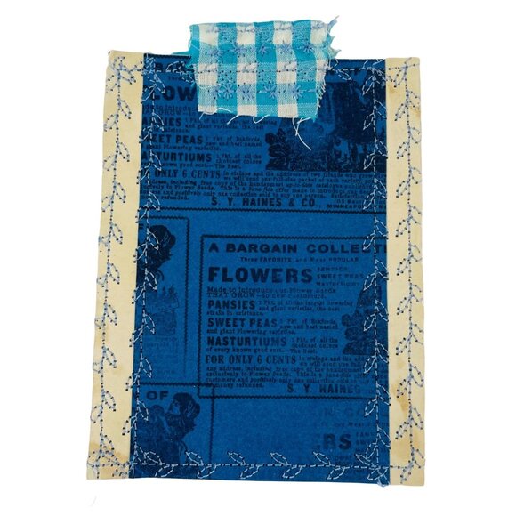 Handmade Junk Journal Mini Patchwork Fabric with Writing Board Ephemera Loaded u - Picture 5 of 16